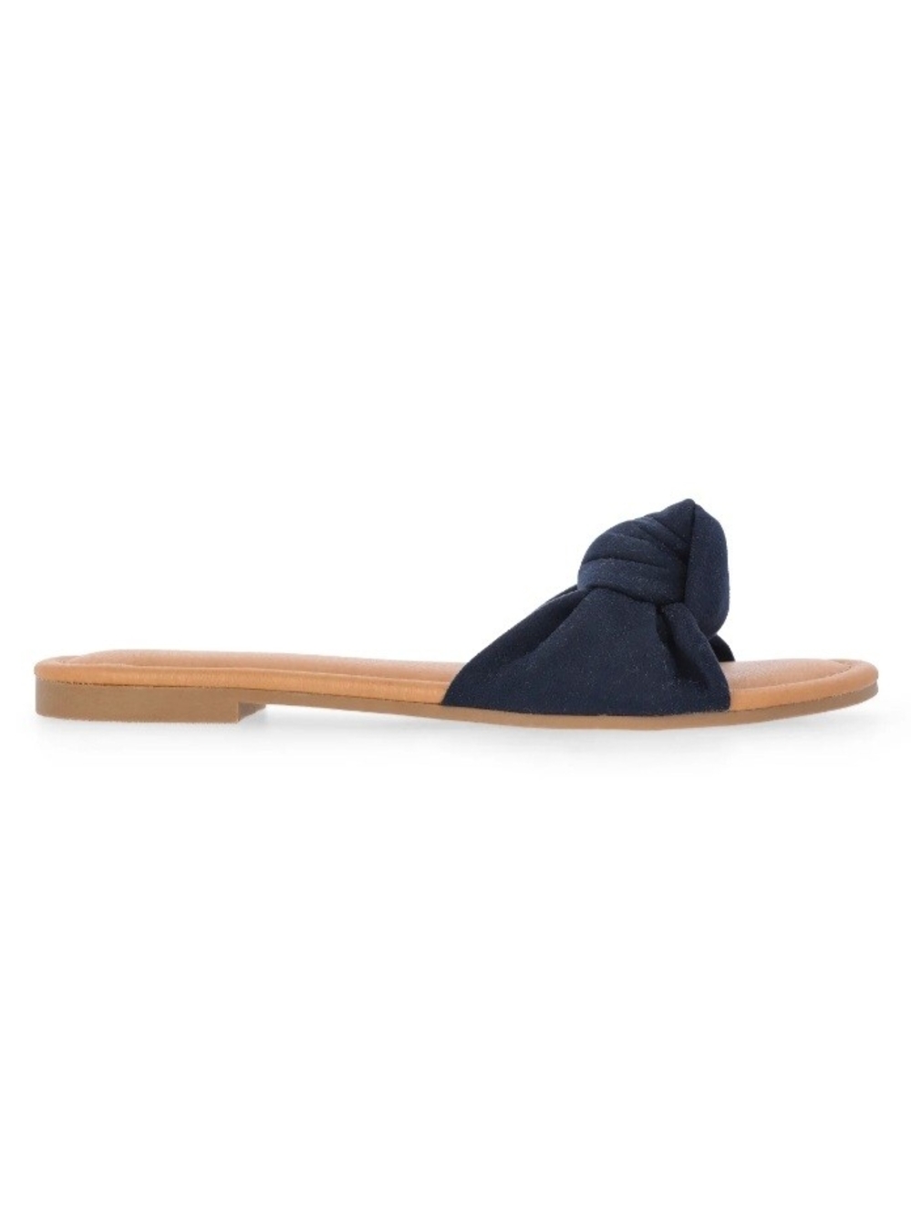 TIME AND TRU KNOT SLIDE SANDALS NAVY MEMORY FOAM WOMEN'S BEACH RESORT VACATION - Picture 8 of 9